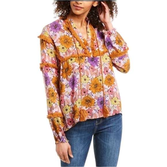 Anthropologie Raga Wild Gardens Peasant Blouse - Picture 1 of 10